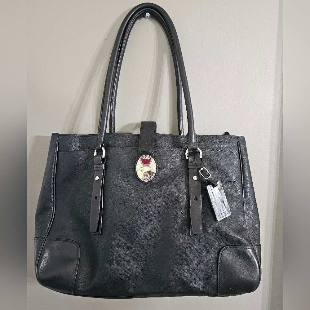 Tumi Villa Black Saffiano Tote Laptop Bag